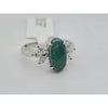 1.57ctw Oval Black Opal & .43ctw Natural Diamond Ring In 18kt White Gold