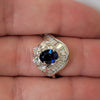1.23ctw Natural Sapphire With 1ctw Of VS Clarity Diamond Accents In Platinum