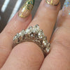 Natural 2ctw Diamond  (I1/G) V-Shaped Cluster Ring In Platinum
