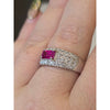 Natural 1.17ctw Burmese Ruby With .75ctw Diamond Accents In 11.4g Platinum