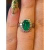 Natural Russian 3.36ctw Emerald Ring With GIA Report .6ctw Diamond Accents In Platinum
