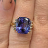 8ctw Natural Tanzanite & 1/3ctw Natural Diamonds 14kt Yellow Gold Size 5.5