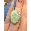 Natural 16.04ctw Opal With 1.13ctw Accent Diamonds In Platinum 15.5g With GIA Report