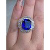 Natural 9.47ctw Tanzanite Ring With 1.9ctw Diamond (VS) Accents In 16.07g Platinum Size 6.5