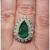 Natural 3.15ctw Emerald With 1.44ctw Diamond Accents In 14kt White Gold Ring