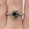 Disney .5ct Black Diamond & .15ct White Diamond Accents Ring In 14kt White Gold Weighing 5.4g