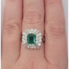 1.55ctw Columbian Emerald With 1.81ctw Diamond Accents In 8.2g Platinumn Ring