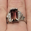 Bi-color 4.35ctw Tourmaline With .3ctw Diamond Accents In 10g Of Platinum