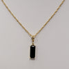 Natural 2ctw Bluegreen Tourmaline Necklace Weighing 3.2g In 18kt Yellow Gold With 16in Chain