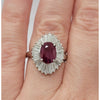 Natural 2.09ctw Ruby Ring With 1.35ctw Natural Diamond Accents In Platinum Weighing 8.1g