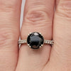 2.59ctw Black Diamond With .5ctw White Diamond Accents In 14kt White Gold Comes With Appraisal