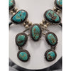 Native American Turquoise and Sterling Silver Squash Blossoms 24in Necklace Weighs 275g