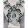 Native Turquoise & Sterling Silver Squash Blossom Necklace