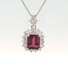 2.48ctw Tourmaline & .67ctw Diamond Pendant In 18kt White Gold On 20in Adjustable Chain